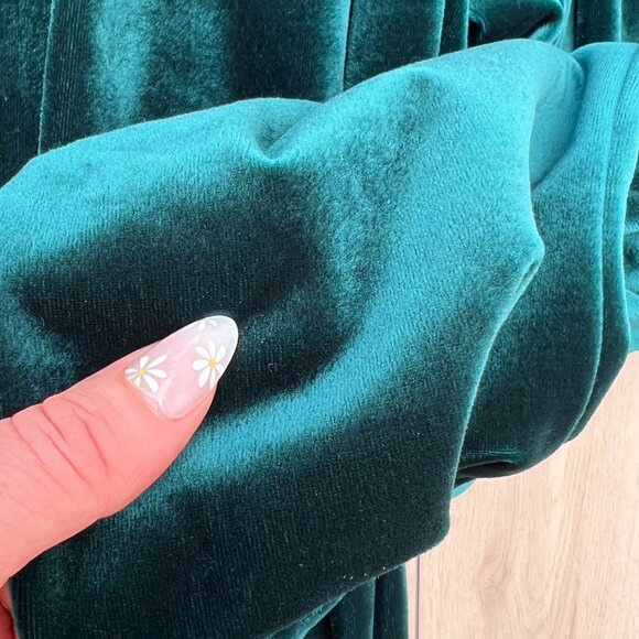 VTG Diane Von Furstenberg The Color Authority Green Velvet High Waisted Pants M - Picture 8 of 15
